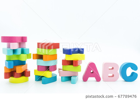 Colorful wooden educational abc toy puzzle for kids. 67789476