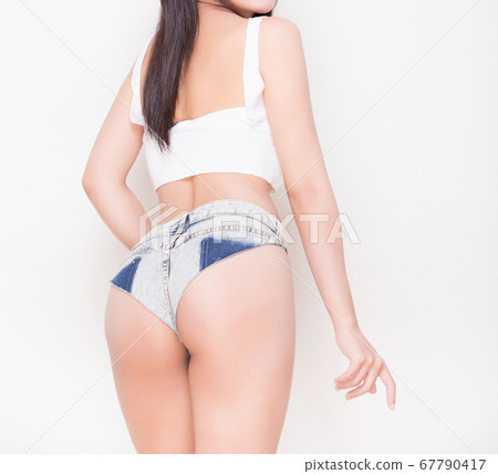 Sexy young woman model in white vest and Short Sexy young woman model in white vest and Short 67790417