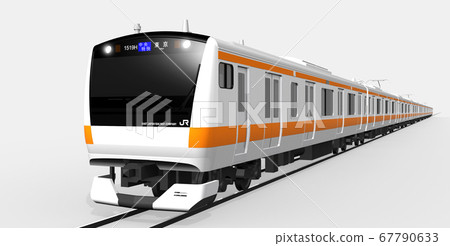 Chuo Line 3DCG (Chuo Express Train bound for... - Stock Illustration ...