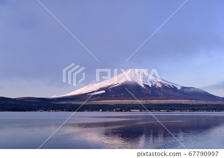 Fuji in the morning in January (Location: Lake Yamanaka, near Nagaike Water Park) 67790997