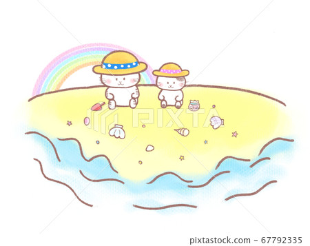 Picking up seashells on the beach Picking up seashells on the beach 67792335