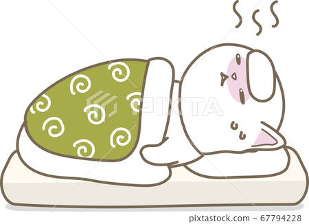 Cat sleeping with a cold Cat sleeping with a cold 67794228