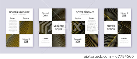 Business brochure design template set. Gold abstra Business brochure design template set. Gold abstra 67794560