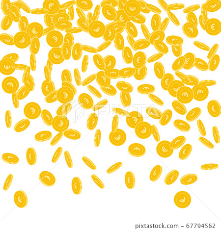 European Union Euro coins falling. Scattered small European Union Euro coins falling. Scattered small 67794562