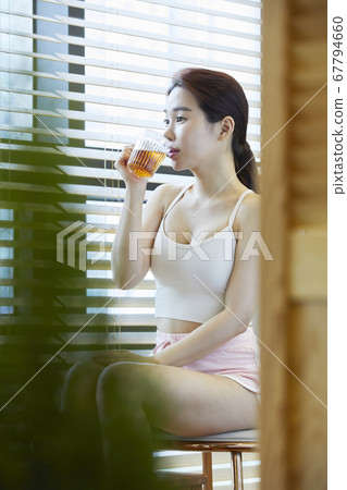 Tea Time, Tea Therapy, Foot Bath, Healing, Young Woman Tea Time, Tea Therapy, Foot Bath, Healing, Young Woman 67794660