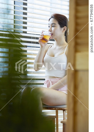 Tea Time, Tea Therapy, Foot Bath, Healing, Young Woman Tea Time, Tea Therapy, Foot Bath, Healing, Young Woman 67794686