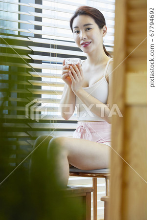 Tea Time, Tea Therapy, Foot Bath, Healing, Young Woman 67794692