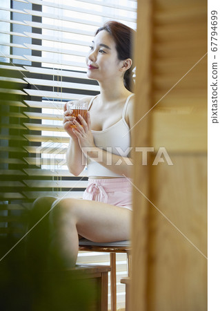 Tea Time, Tea Therapy, Foot Bath, Healing, Young Woman Tea Time, Tea Therapy, Foot Bath, Healing, Young Woman 67794699