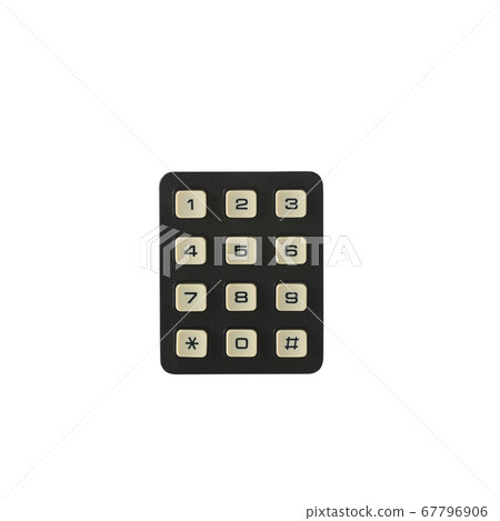 Numbers keyboard on white background 67796906