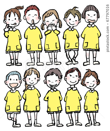 各種各樣的罩衫嬰兒幼兒園和托兒所兒童黃色 67797016