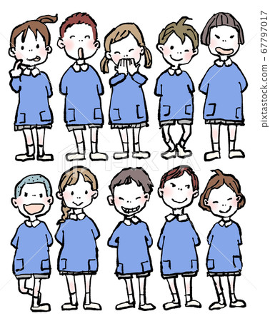 各種罩衫蹣跚學步的幼兒園和學齡前兒童藍色 67797017