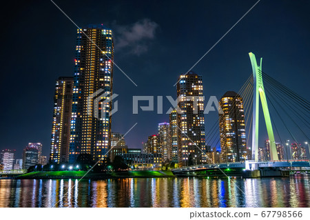 東京月島高層公寓夜景 東京月島高層公寓夜景 67798566