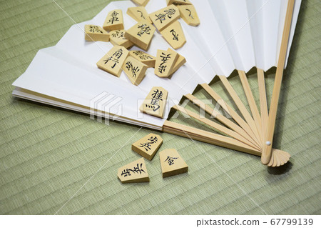 Shogi pieces and fans Shogi pieces and fans 67799139