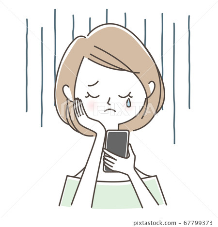 A woman who is sad due to internet trouble A woman who is sad due to internet trouble 67799373