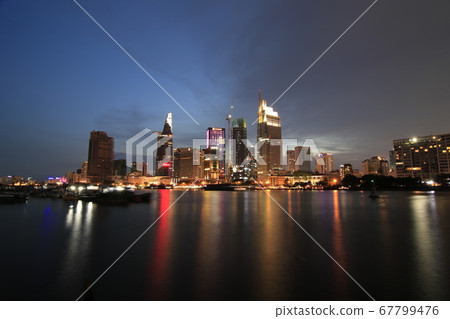 Artwork: Ho Chi Minh city skyline aerial panoramic view at night Artwork: Ho Chi Minh city skyline aerial panoramic view at night 67799476