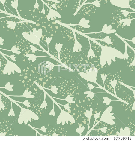 Floral seamless pattern with branches and flowers. - Stock Illustration ...