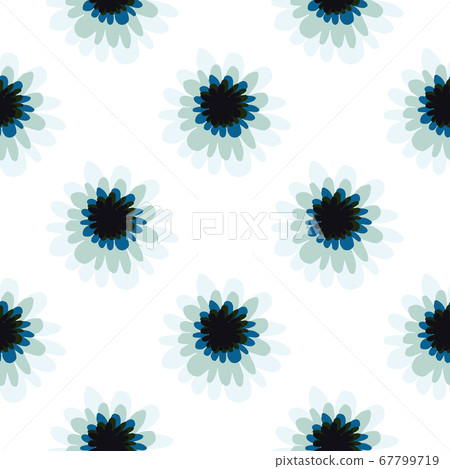 Isolated botanic pattern with flowers in blue - Stock Illustration ...