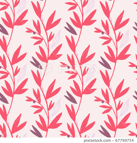 Bright pink botanic branches with purple elements 67799754