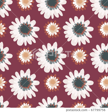 Colorful small and middle flowers on burgundy Colorful small and middle flowers on burgundy 67799756