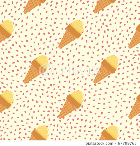 Food seamless pattern with yellow ice cream in Food seamless pattern with yellow ice cream in 67799763