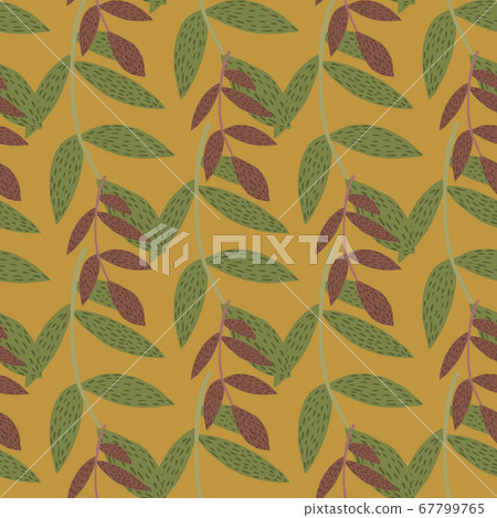 Autumn herbal pattern with green and purple Autumn herbal pattern with green and purple 67799765