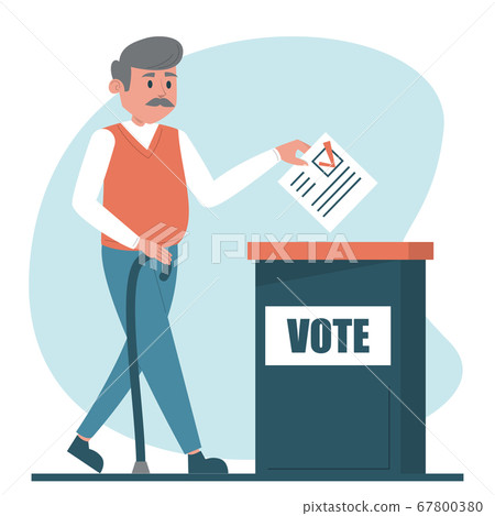 Senoir man voting for a president vector isolated Senoir man voting for a president vector isolated 67800380