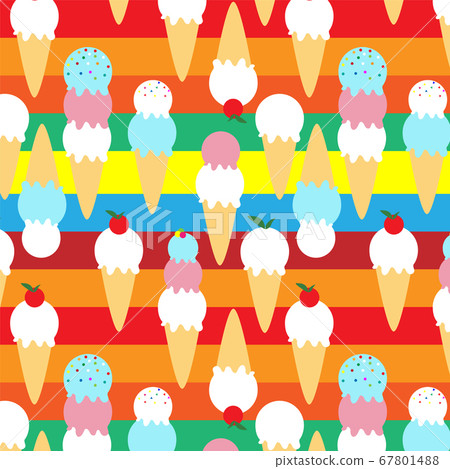 Pattern with ice cream cones. Pattern with ice cream cones. 67801488