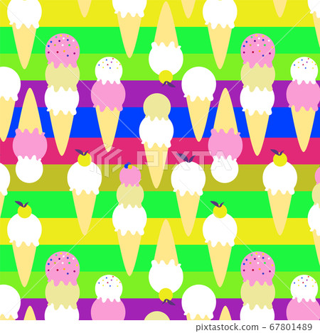 Pattern with ice cream cones. Pattern with ice cream cones. 67801489