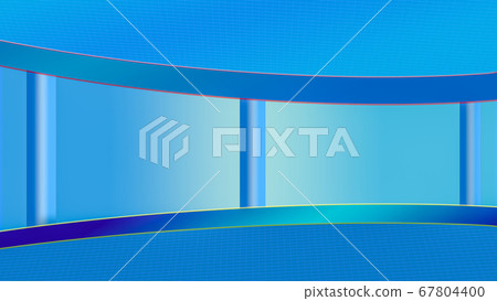 Virtual TV news broadcast studio set background - Stock Illustration  [67804400] - PIXTA