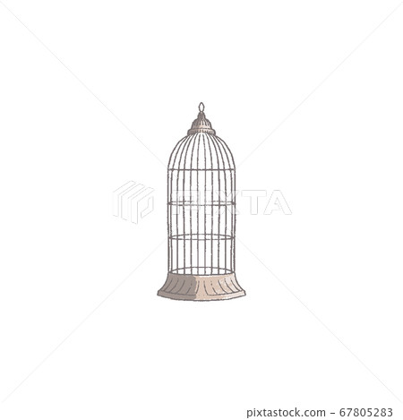 vintage bird cage isolated on white background 67805283