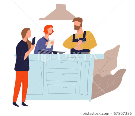 Cooking classes or culinary practice with chef vector 67807386