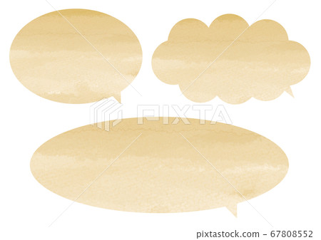 Watercolor-style brown speech bubble set Illustration material Watercolor-style brown speech bubble set Illustration material 67808552