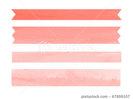 水彩風格紅框美紋紙膠帶和功能區 水彩風格紅框美紋紙膠帶和功能區 67809107