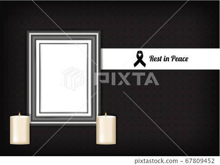 Mock up Mourning symbol with Black Respect ribbon 67809452