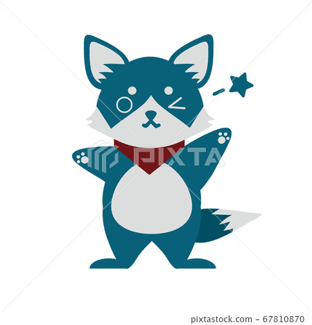 Simple fashionable dog illustration [decision pose] 67810870