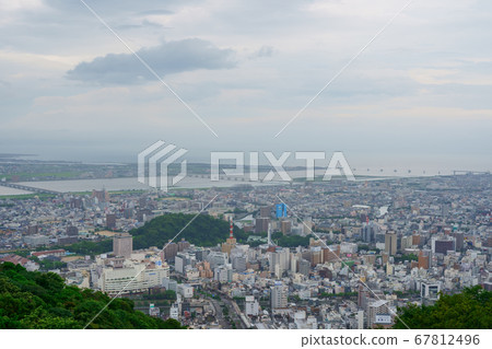 Tokushima prefecture Tokushima city skyline taken from Meishan Park Tokushima prefecture Tokushima city skyline taken from Meishan Park 67812496