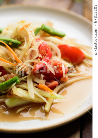 Thai food, Spicy papaya salad (Som Tum)  67813105
