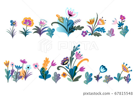 Gardening flower set isolated on white background - Stock Illustration ...