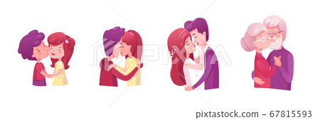 People kissing set isolated on white background 67815593