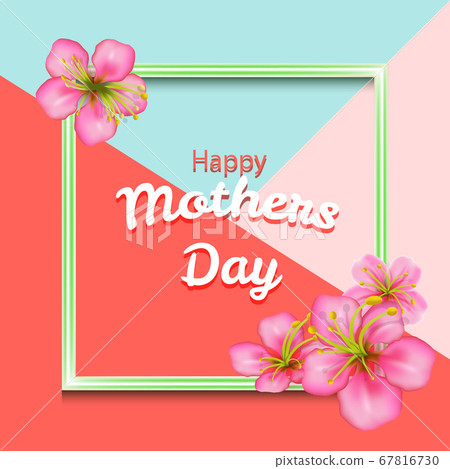 Happy Mothers Day greeting card. Coral colored 67816730
