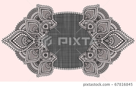 Oval Doily Black lace design. Fabric and Old lace 67816845