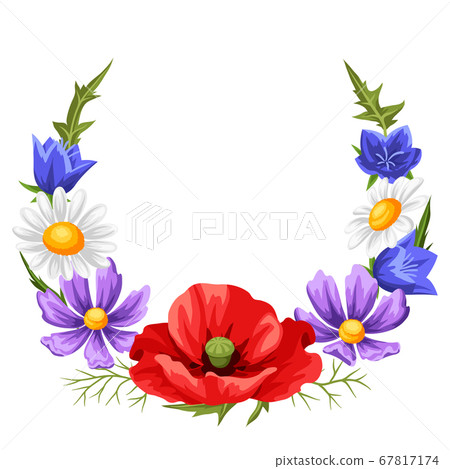 Frame with summer flowers. Frame with summer flowers. 67817174