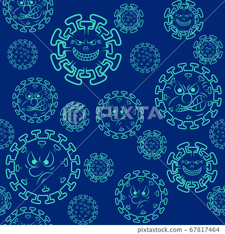 Seamless pattern with cartoon Coronavirus - Stock Illustration ...
