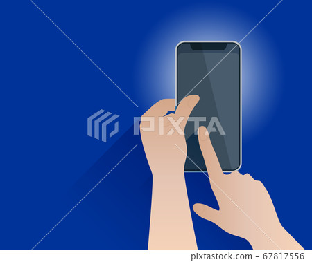 Abstract mobile phone in the two hands. Index 67817556