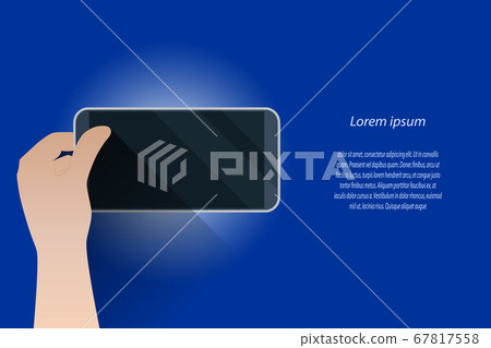 Abstract smartphone in human hand. Advertising 67817558