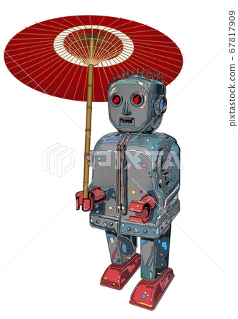 Tin robot toy illustration 67817909