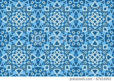 Winter art with abstract blue seamless pattern - Stock Illustration ...