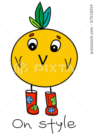 Funny illustration of a bird and lettering In style. Bright printable vector drawing  67818054