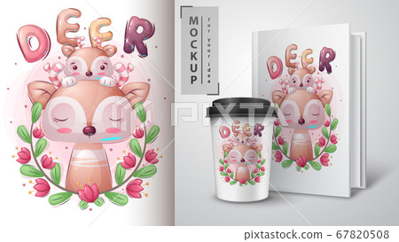 Cute kid deer - poster and merchandising. Cute kid deer - poster and merchandising. 67820508