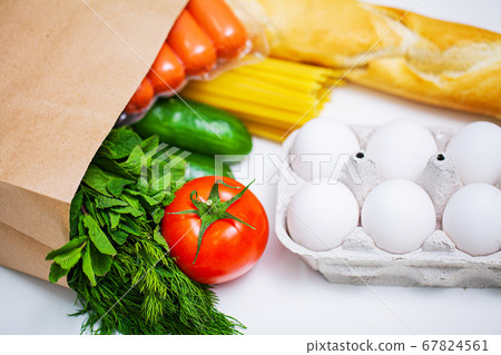 Donation package with food for people who need help Donation package with food for people who need help 67824561